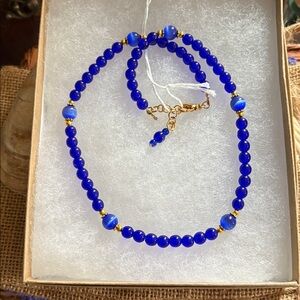 Vibrant Blue Beaded Necklace